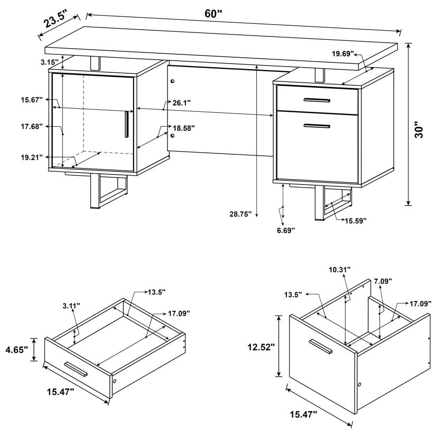 Lawtey Grey Computer Desk - furniture place usa