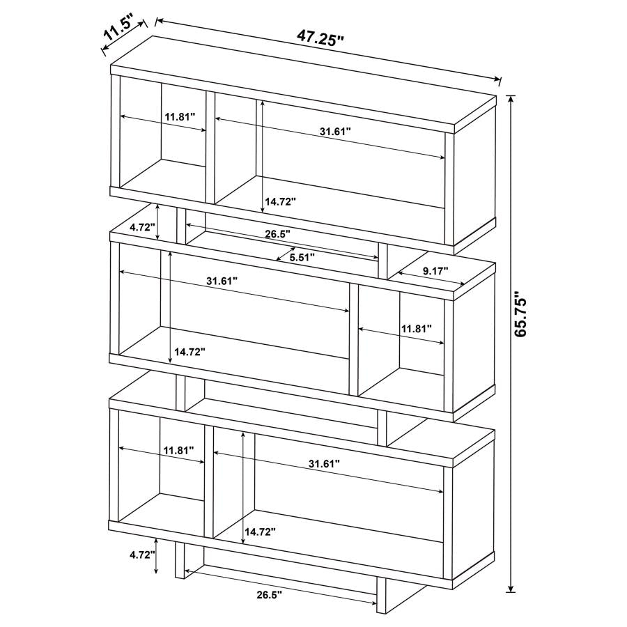 Reid Grey Bookcase - furniture place usa