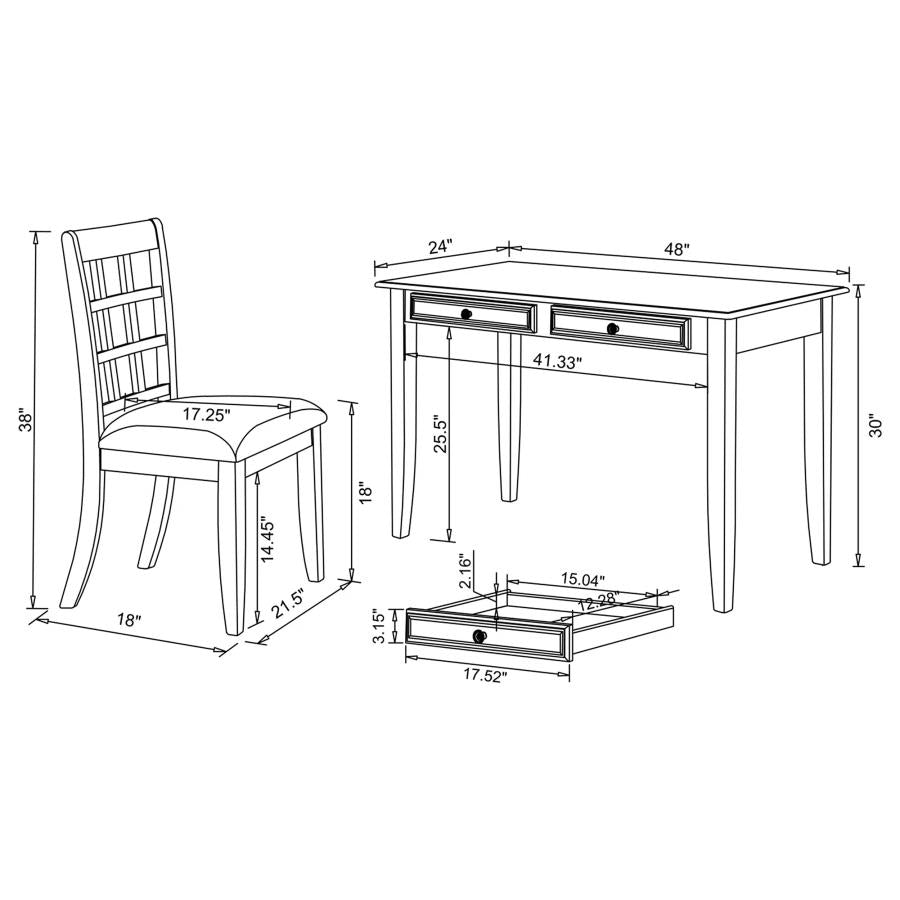 Newton Brown 2 Pc Desk Set - furniture place usa