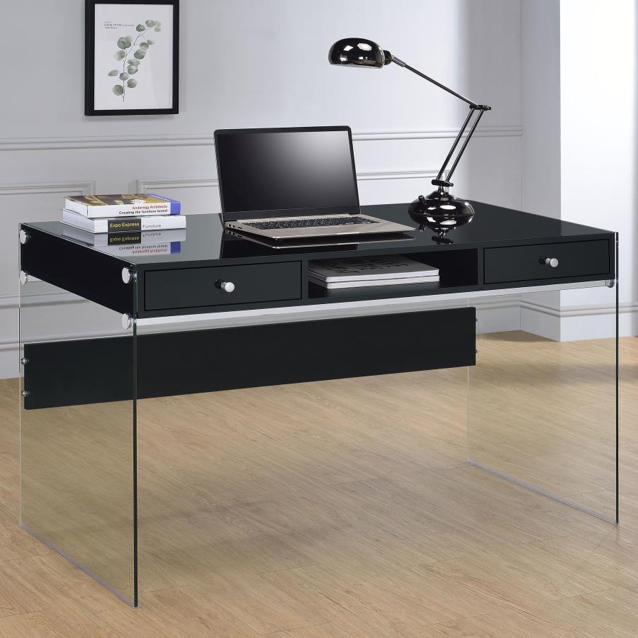 Dobrev Black Writing Desk - furniture place usa