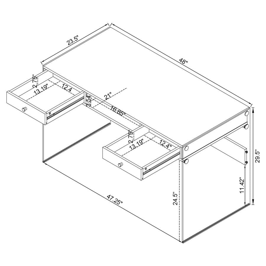 Dobrev Black Writing Desk - furniture place usa