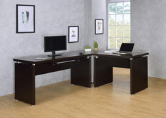 Skylar Brown L-shape Desk - furniture place usa