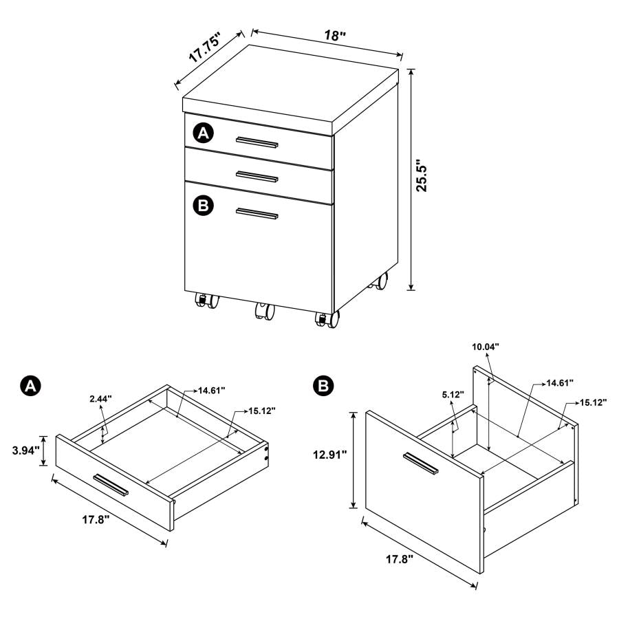 Skylar Brown File Cabinet - furniture place usa