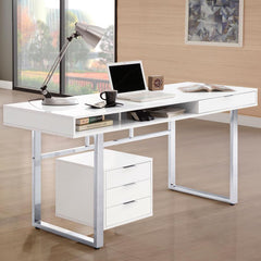 Whitman White Computer Desk - furniture place usa