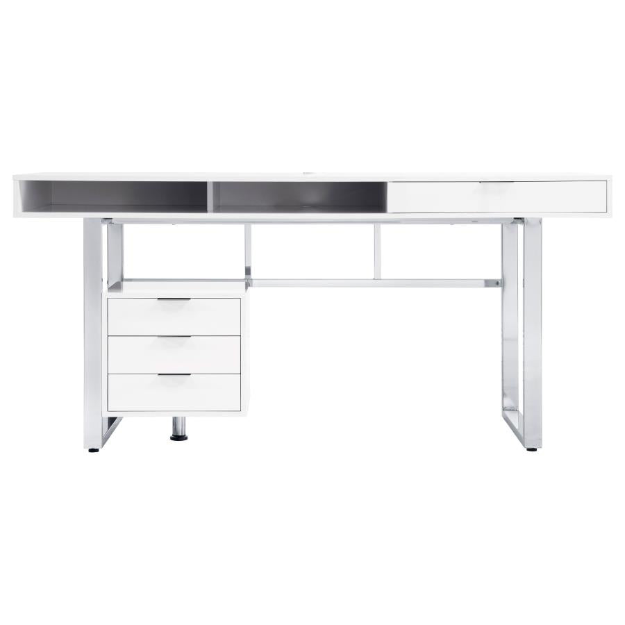 Whitman White Computer Desk - furniture place usa