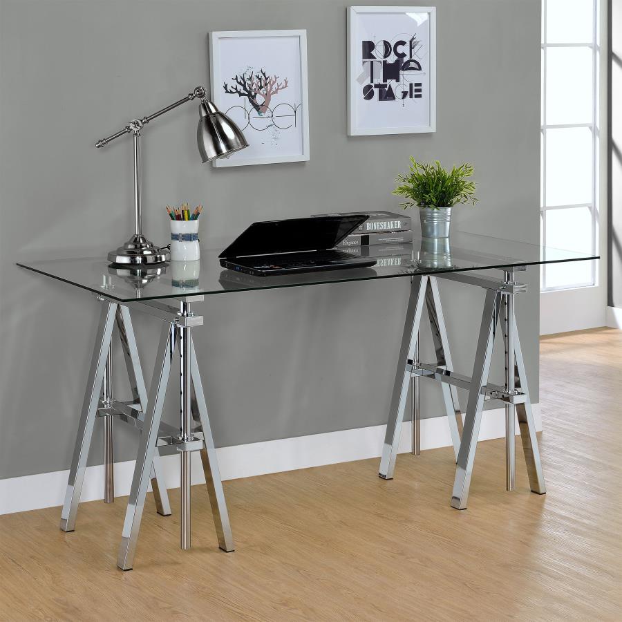 Statham Silver Adjustable Desk - furniture place usa