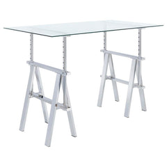 Statham Silver Adjustable Desk - furniture place usa