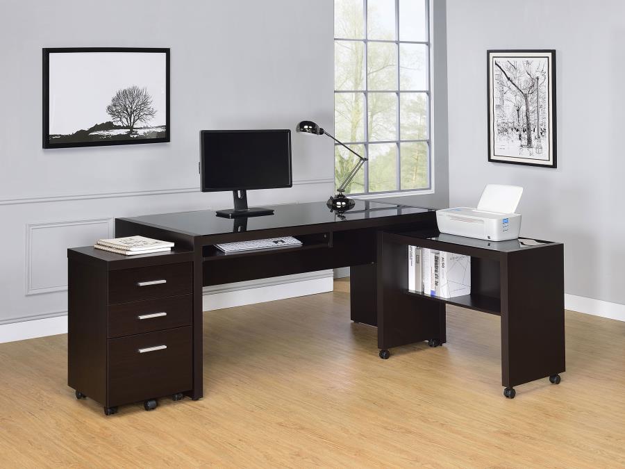 Skeena Brown 3 Pc Desk Set - furniture place usa