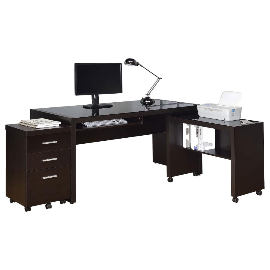 Skeena Brown 3 Pc Desk Set - furniture place usa