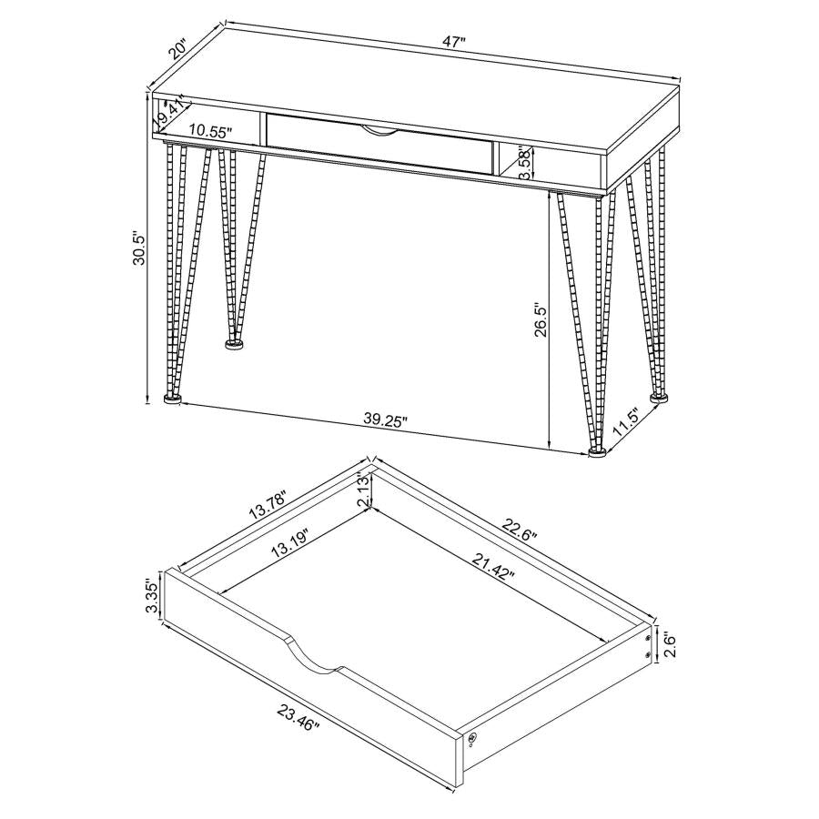 Olvera Brown Writing Desk - furniture place usa