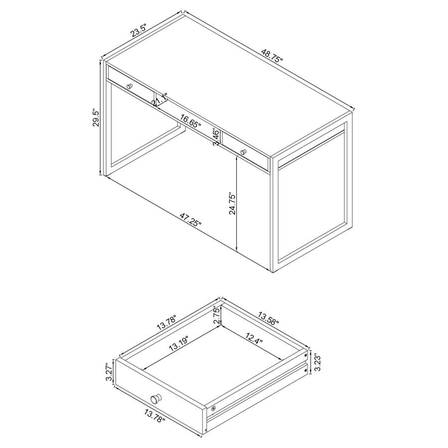 Wallice Grey Writing Desk