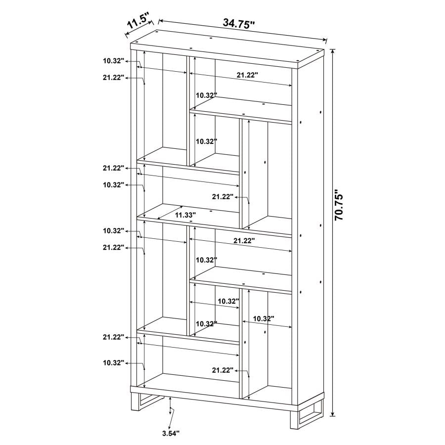 Delwin Brown Bookcase - furniture place usa