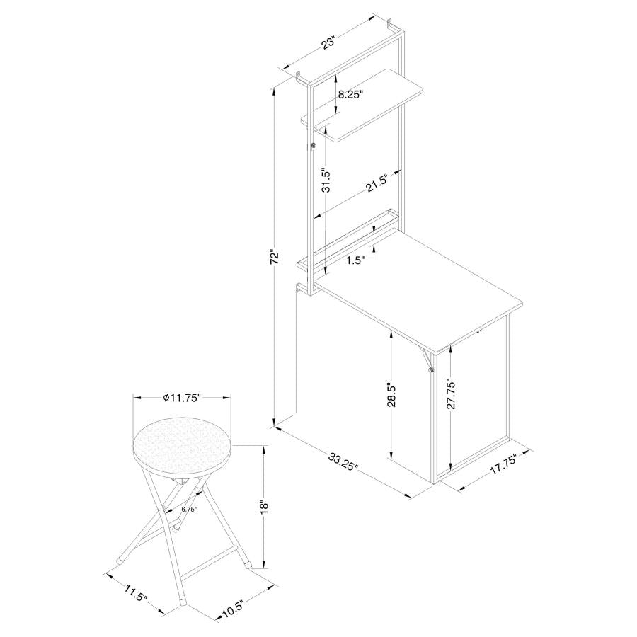 Riley Brown 2 Pc Wall Desk Set - furniture place usa