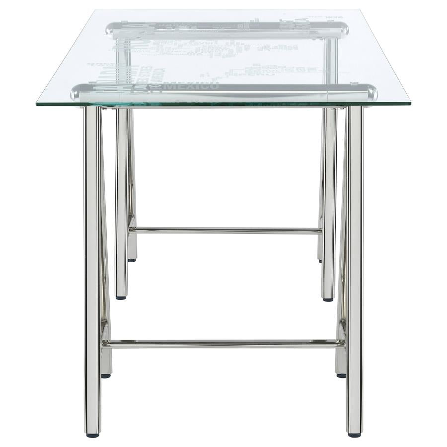 Patton Silver Writing Desk - furniture place usa