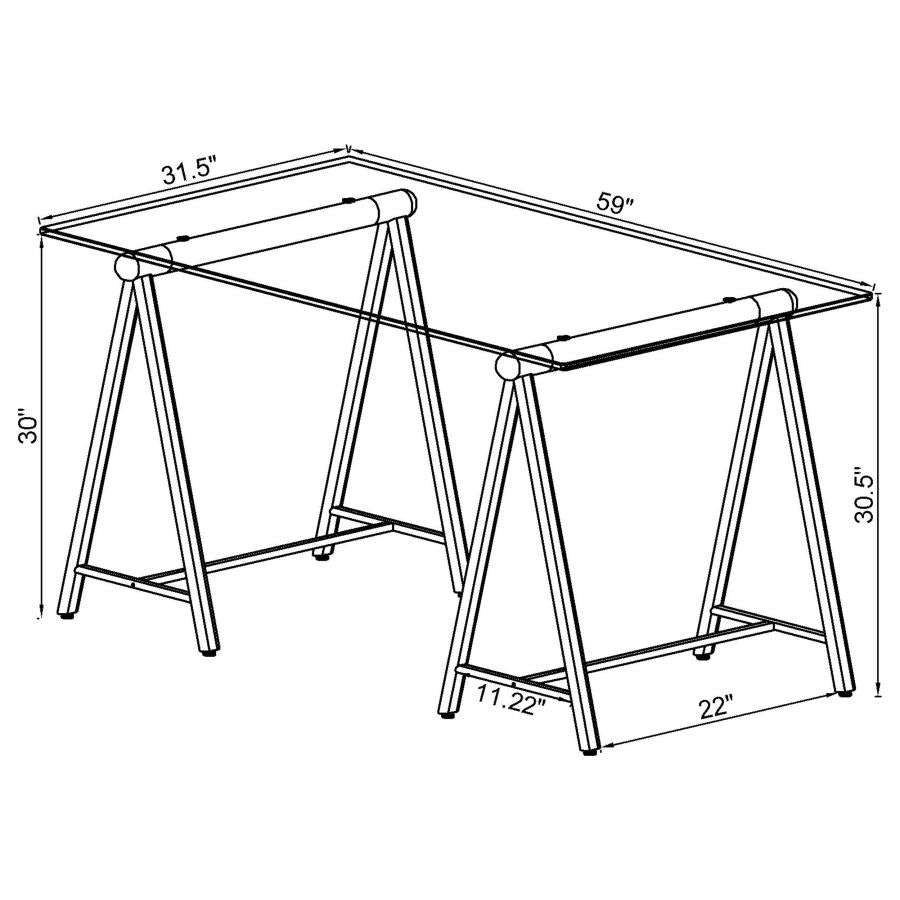 Patton Silver Writing Desk - furniture place usa