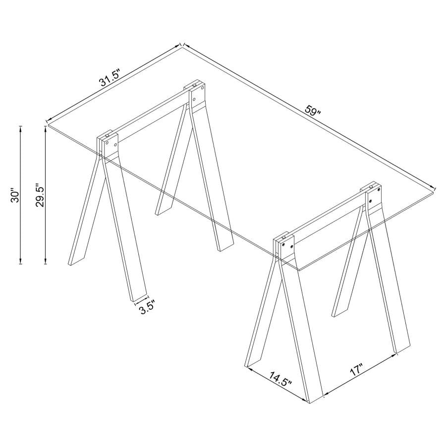 Amaturo Clear Writing Desk - furniture place usa