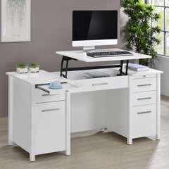 Dylan White Lift Top Computer Desk - furniture place usa