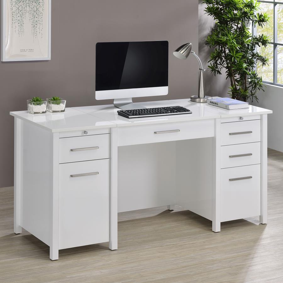 Dylan White Lift Top Computer Desk - furniture place usa