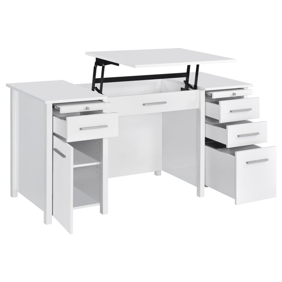 Dylan White Lift Top Computer Desk - furniture place usa