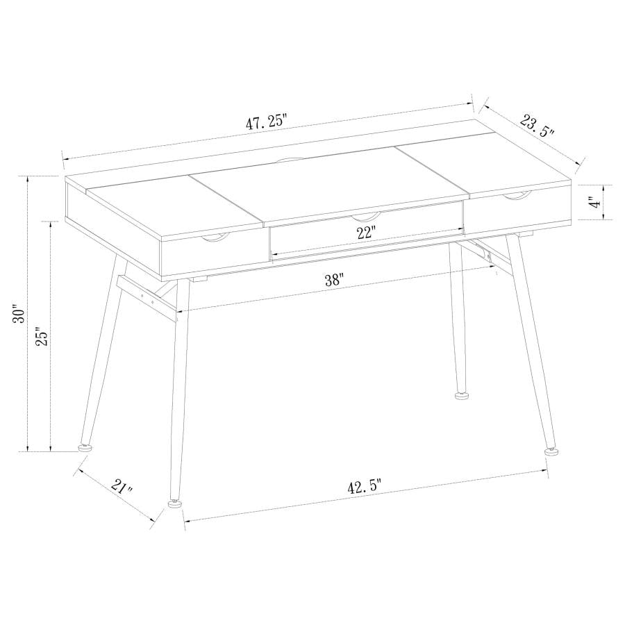 Rafael Brown Writing Desk - furniture place usa