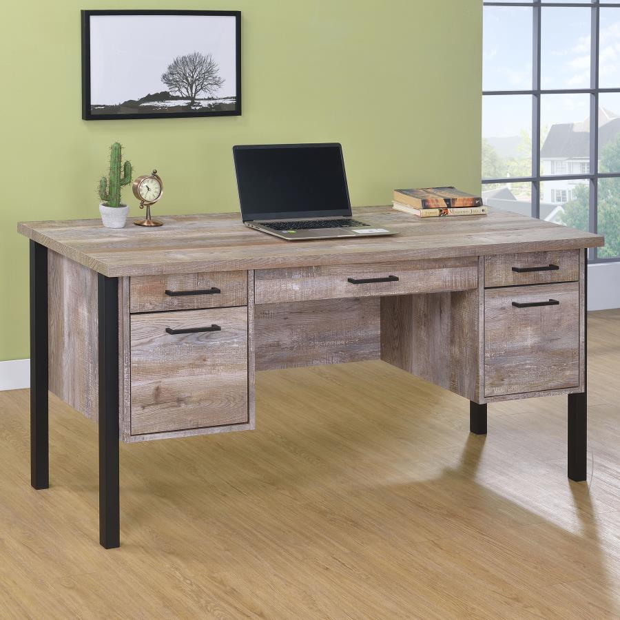 Samson Brown Computer Desk - furniture place usa