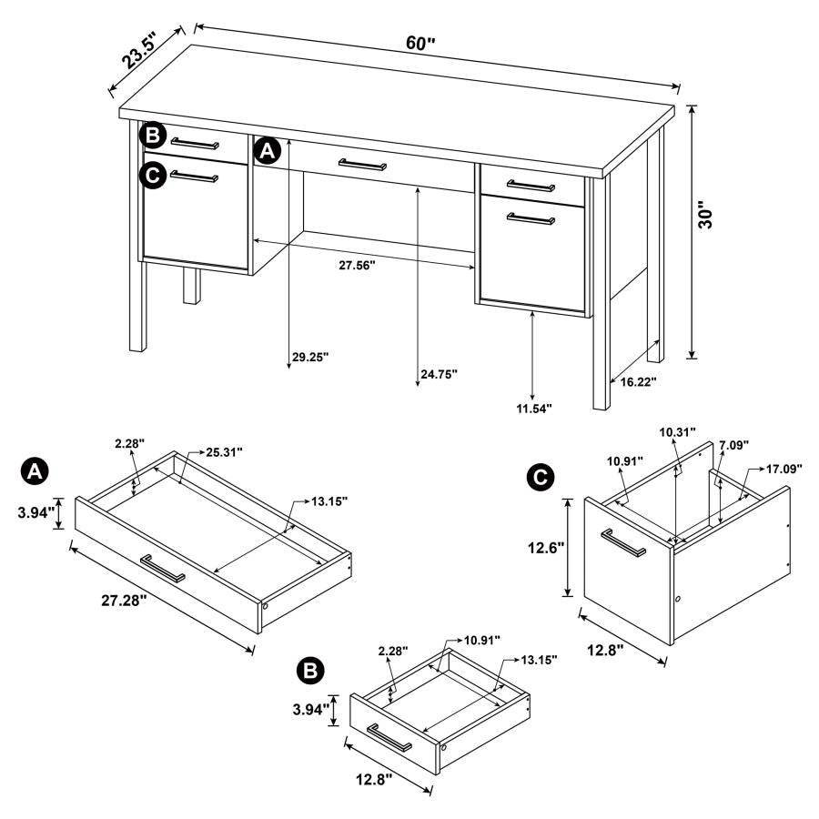 Samson Brown Computer Desk - furniture place usa