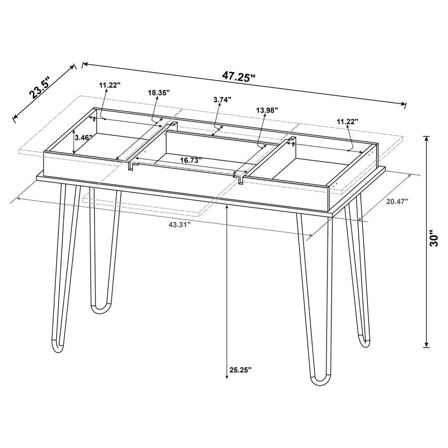 Sheeran Brown Writing Desk - furniture place usa