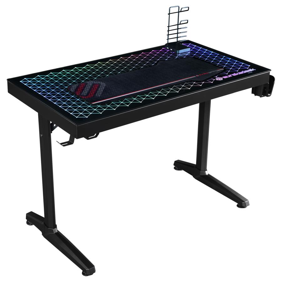 Avoca Black Gaming Desk - furniture place usa