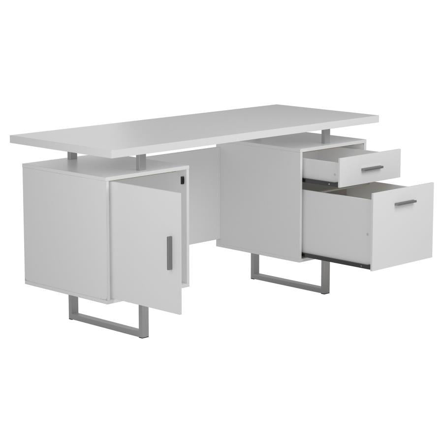 Lawtey White Computer Desk - furniture place usa