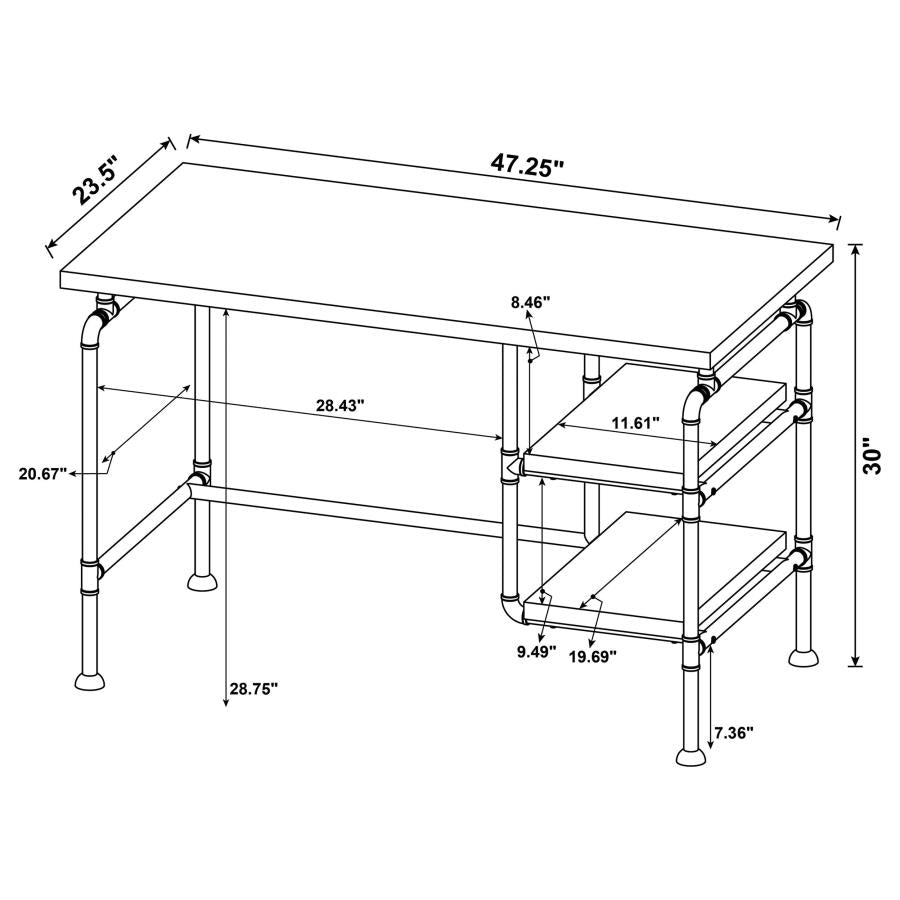 Delray Grey Writing Desk - furniture place usa