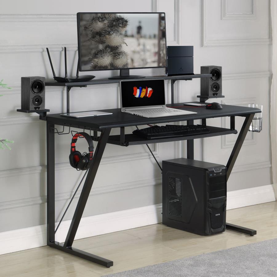 Wedalia Black Gaming Desk - furniture place usa