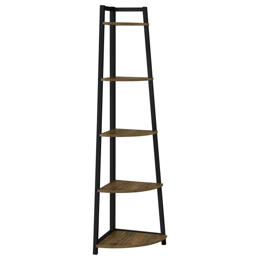 Jacksonville Brown Corner Bookcase - furniture place usa