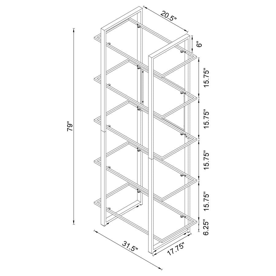 Hartford Silver Bookcase - furniture place usa