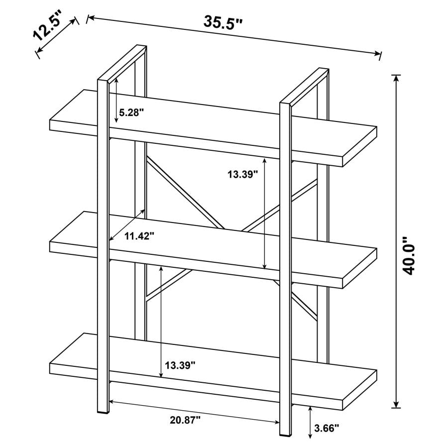 Cole Brown Bookcase - furniture place usa