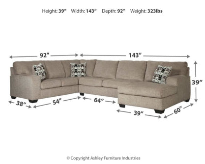 Ballinasloe 3-Piece Sectional with Ottoman - PKG001773 - furniture place usa