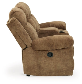 Huddle-Up Glider Reclining Loveseat with Console - furniture place usa