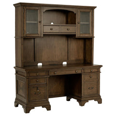 Hartshill Brown Credenza Desk W/ Hutch - furniture place usa