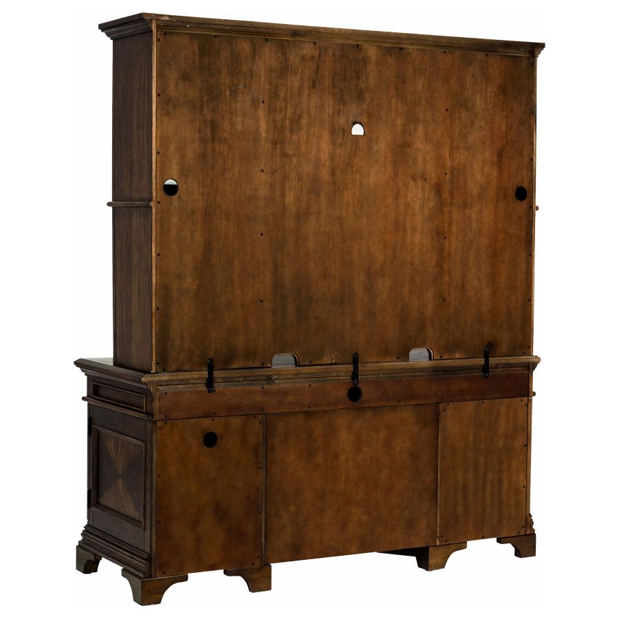 Hartshill Brown Credenza Desk W/ Hutch - furniture place usa