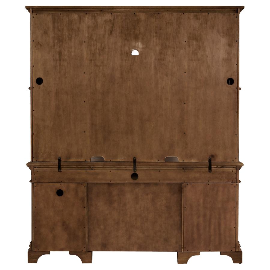 Hartshill Brown Credenza Desk W/ Hutch - furniture place usa