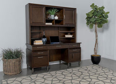 Marshall Brown Credenza Desk W/ Hutch - furniture place usa