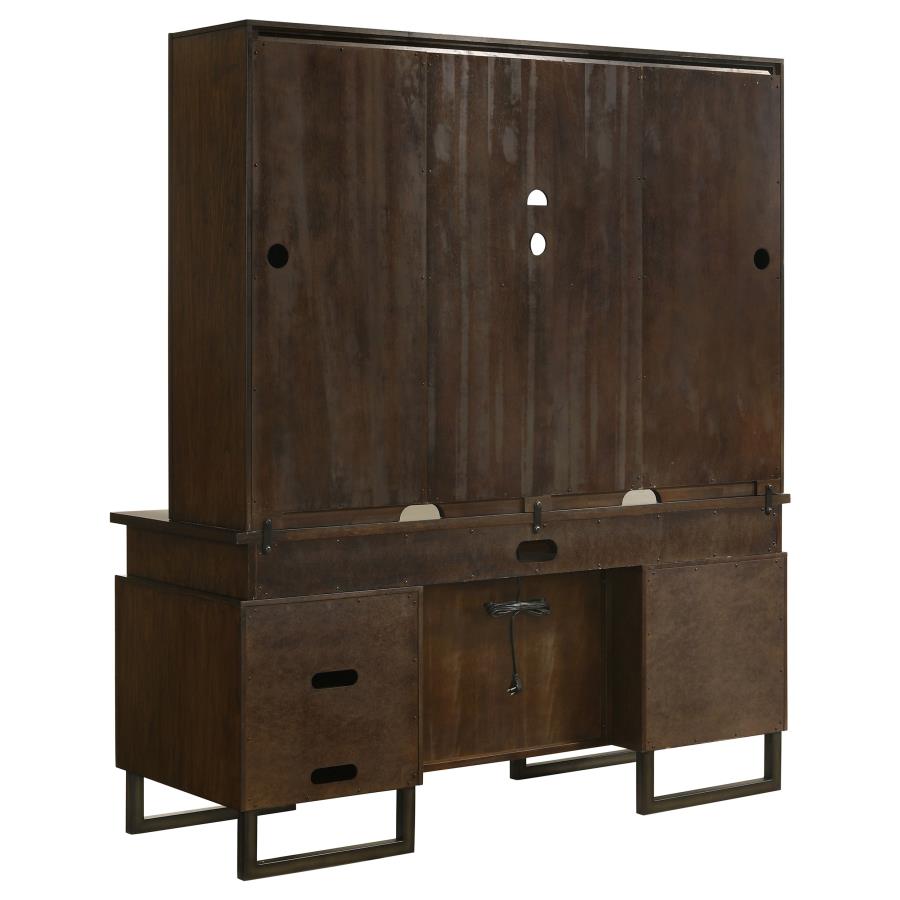 Marshall Brown Credenza Desk W/ Hutch - furniture place usa