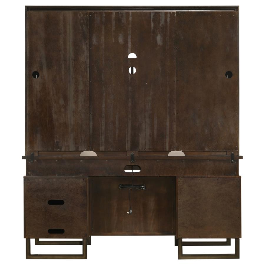 Marshall Brown Credenza Desk W/ Hutch - furniture place usa