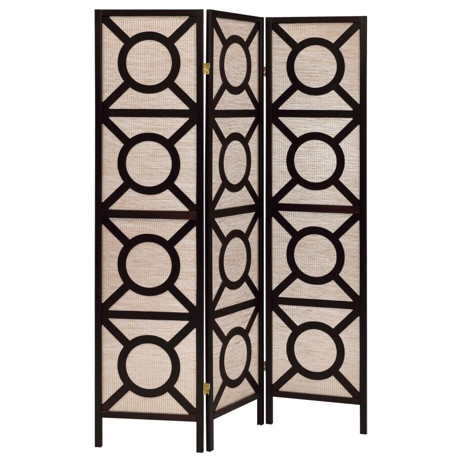 Vulcan Brown 3 Panel Room Divider - furniture place usa