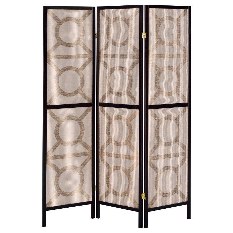 Vulcan Brown 3 Panel Room Divider - furniture place usa