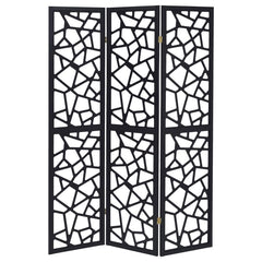 Nailan Black 3 Panel Room Divider - furniture place usa