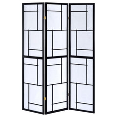 Damis Black 3 Panel Room Divider - furniture place usa