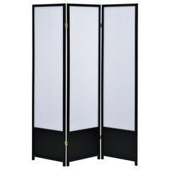 Calix Black 3 Panel Room Divider - furniture place usa