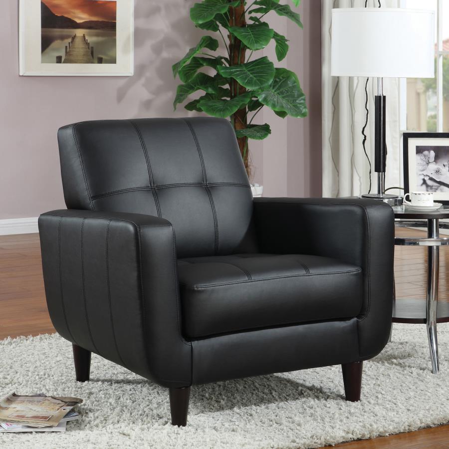 Aaron Black Accent Chair - furniture place usa