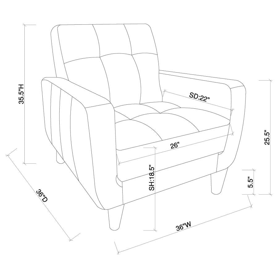 Aaron Black Accent Chair - furniture place usa