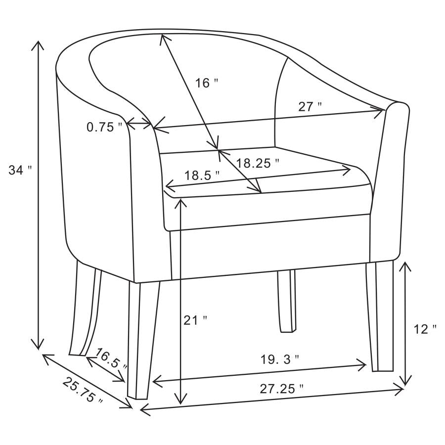 Jansen Grey Accent Chair - furniture place usa